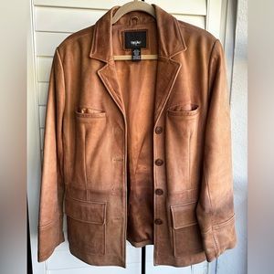 Mossimo Brand Brown Leather Jacket Size Large